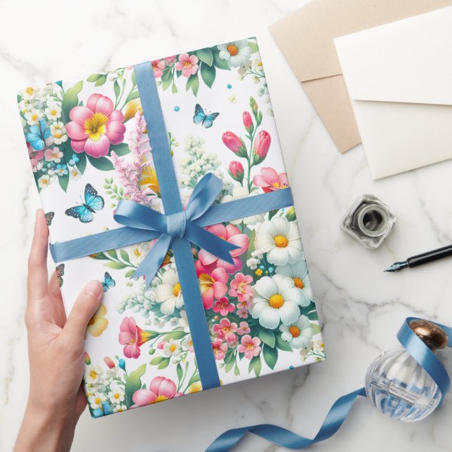 Butterfly Garden Bloom Geschenkpapier (Schenken)
