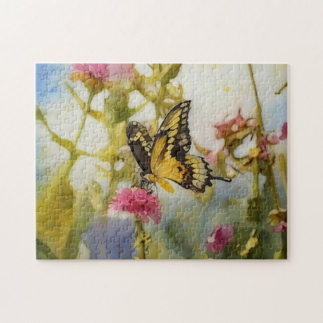Butterfly Garden Blume Art Puzzle (Horizontal)