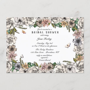 Butterfly Garden Bridal Dusche Einladung