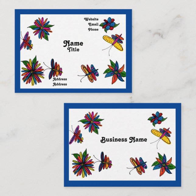 Butterfly Garden Business Cards Visitenkarte (Vorne/Hinten)