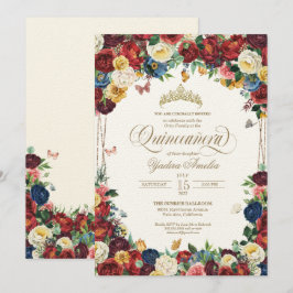 Butterfly Garden farbenfroh Floral Quinceanera Einladung