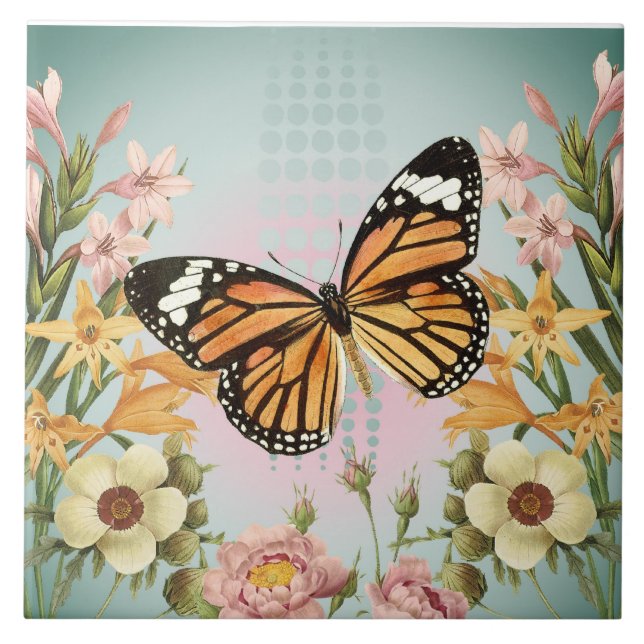 Butterfly Garden-Fliese Fliese (Vorderseite)