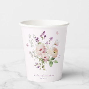 Butterfly Garden Floral Baby Dusche Pappbecher