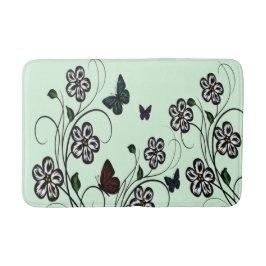 Butterfly Garden Green Badematte