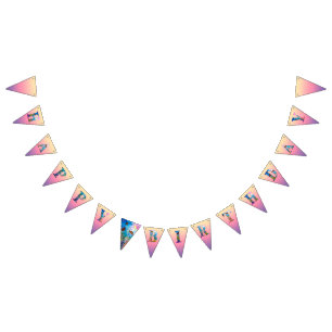 Butterfly Garden Happy Birthday Bunting Flags Wimpelkette
