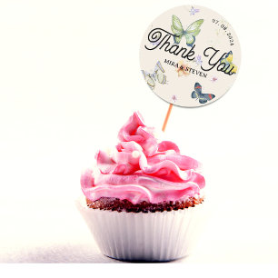 Butterfly Garden Hochzeit danke Runder Aufkleber