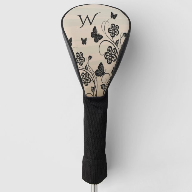 Butterfly Garden Initial Golf Headcover (Vorderseite)