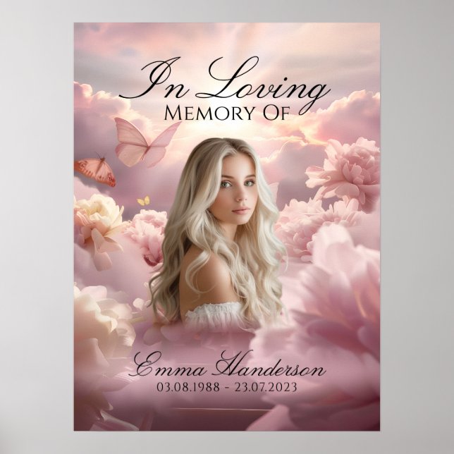 Butterfly Garden Memorial Welcome Sign Poster (Vorne)