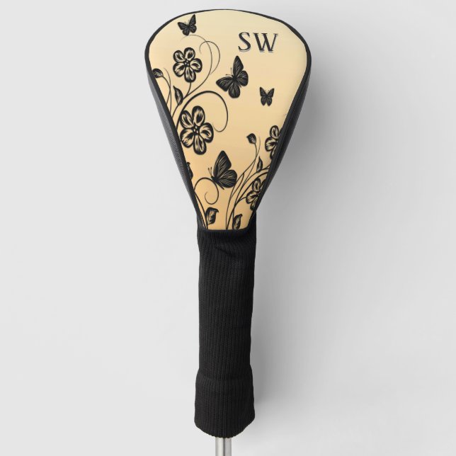 Butterfly Garden Monogram Golf Headcover (Vorderseite)
