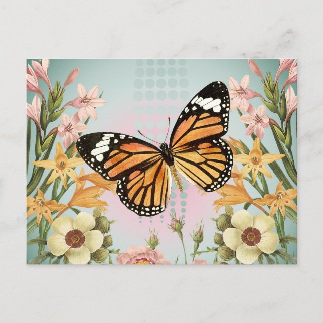 Butterfly Garden Postcard Postkarte (Vorderseite)
