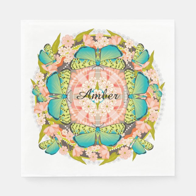 Butterfly Garden Serviette (Vorderseite)