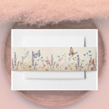 Butterfly Garden Vintage Einladung Bauch Band