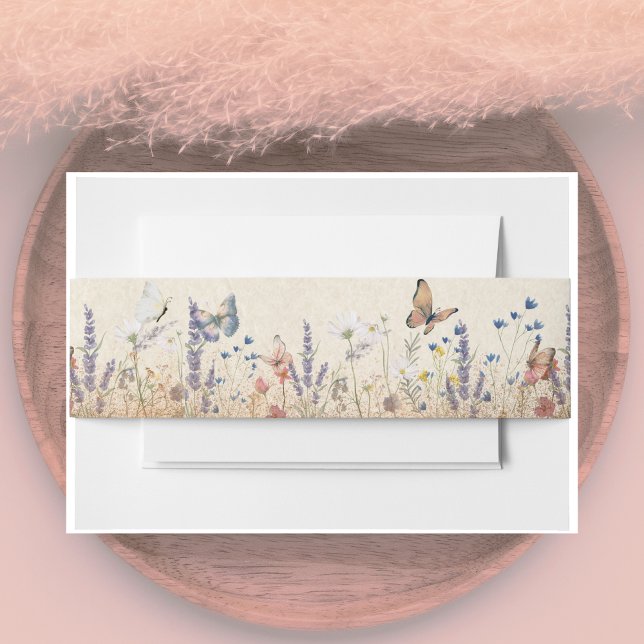 Butterfly Garden Vintage Einladung Bauch Band (Von Creator hochgeladen)