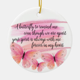 Butterfly-Gedächtnisgedicht Glitzer Blumengedicht Keramik Ornament