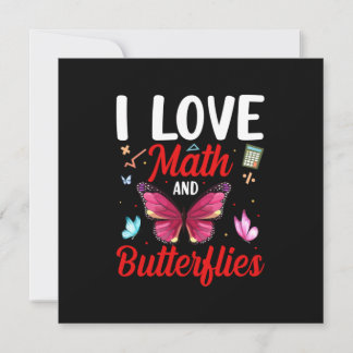 Butterfly-Geschenk | I Liebe von Mathematik und Sc Einladung