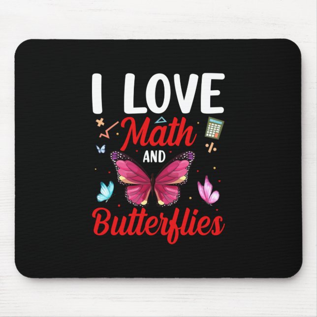 Butterfly-Geschenk | I Liebe von Mathematik und Sc Mousepad (Vorne)
