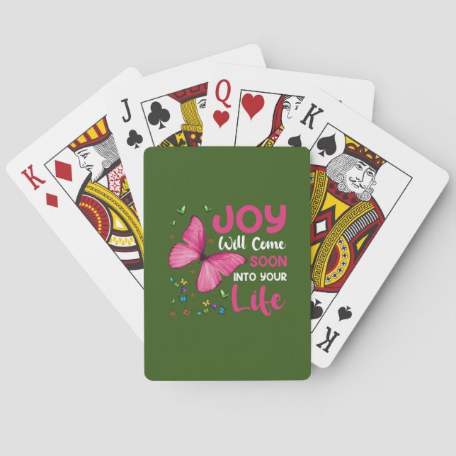 Butterfly-Geschenk | Joy wird bald kommen Spielkarten (Rückseite)
