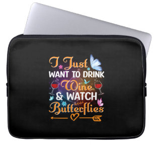 Butterfly-Geschenk Trinkweine Schmetterlinge beo Laptopschutzhülle