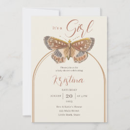 Butterfly Girl All in One Baby Shower Einladung