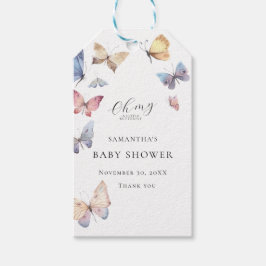 Butterfly Girl Baby Shower Geschenkanhänger