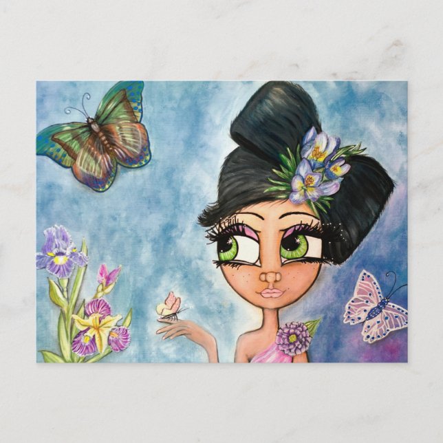 Butterfly Girl Postcard Postkarte (Vorderseite)