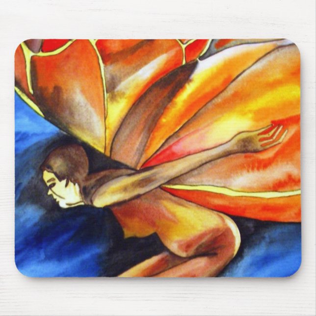Butterfly Girl über das Original Fantasy Art Mousepad (Vorne)