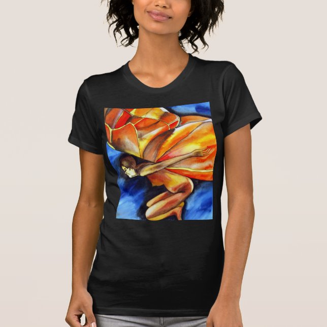 Butterfly Girl über das Original Fantasy Art T-Shirt (Vorderseite)