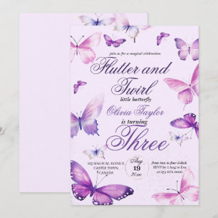Butterfly Girls zum Geburtstag Einladung