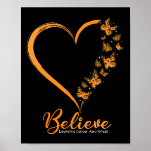 Butterfly Glaube Leukämie Bewusstsein Orange Ribbo Poster