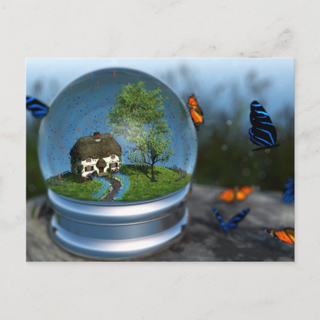 Butterfly Globe Postkarte (Vorderseite)
