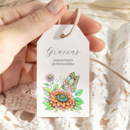Butterfly Gracias Favor Tags Geschenkanhänger