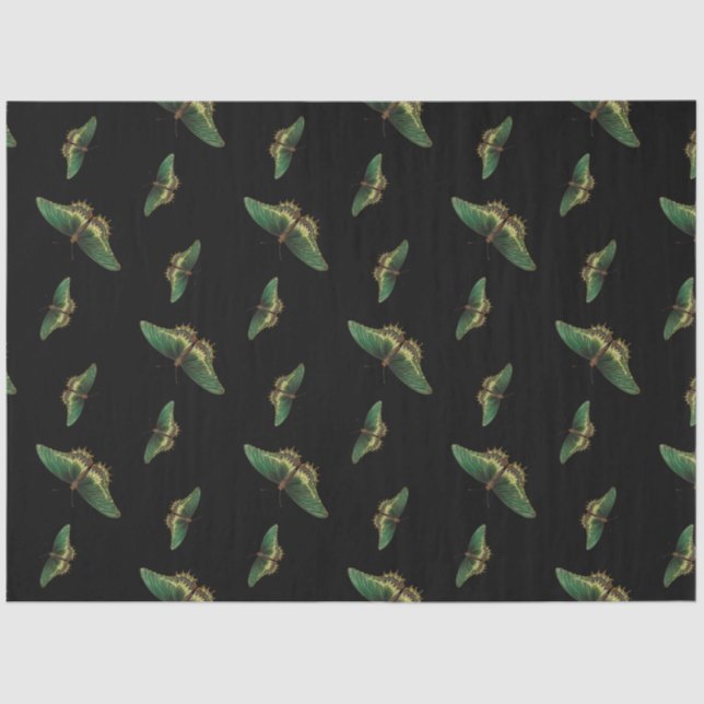 Butterfly Green Vintag Decopage Seidenpapier (Vorderseite)