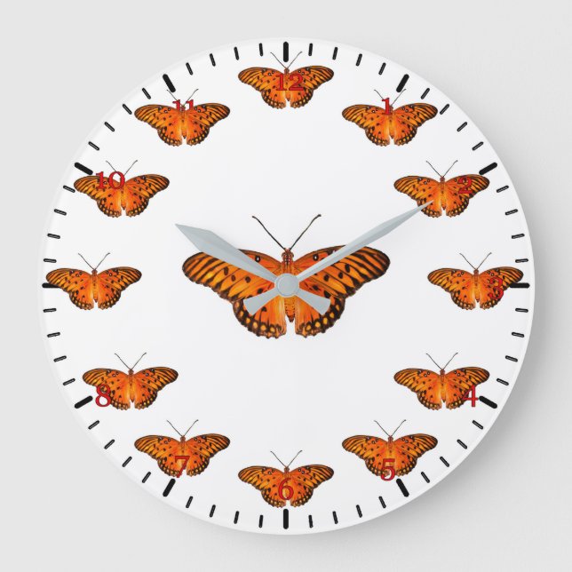 Butterfly Große Wanduhr (Vorderseite)