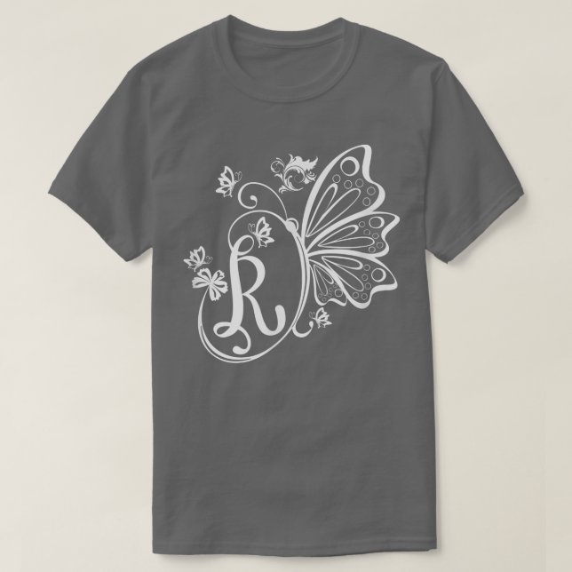 Butterfly Grunge Fairycore Aesthetic Letter R Mono T-Shirt (Design vorne)