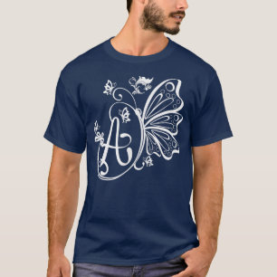 Butterfly Grunge Fairycore Ästhetik Letter A Mono T-Shirt