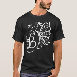 Butterfly Grunge Fairycore Ästhetik Letter B Mono T-Shirt