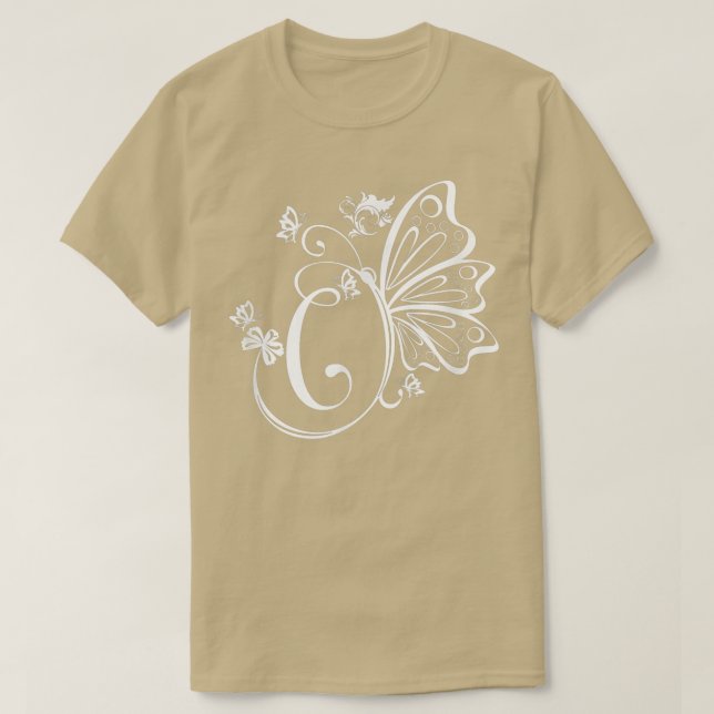 Butterfly Grunge Fairycore Ästhetik Letter C Mono T-Shirt (Design vorne)