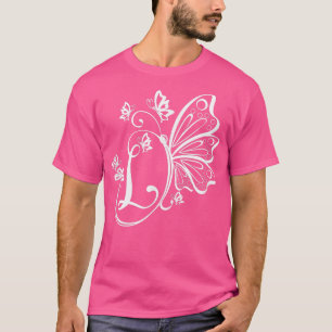 Butterfly Grunge Fairycore Ästhetik Letter L Mono T-Shirt