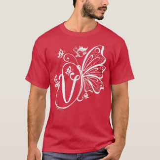 Butterfly Grunge Fairycore Ästhetik Letter V Mono T-Shirt