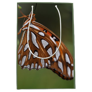 Butterfly Gulf Fritillary Passion Orange Green Mittlere Geschenktüte