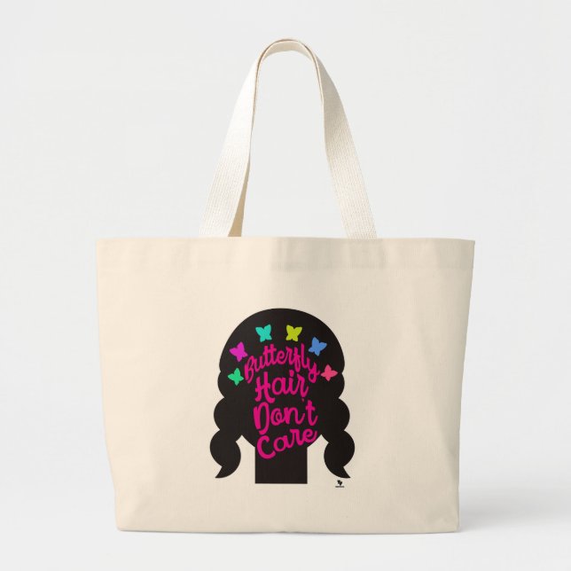 Butterfly Hair No Care Fun Trendy Hairstyle Jumbo Stoffbeutel (Vorne)