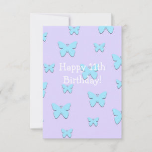 Butterfly Happy 11. Geburtstagkarte Karte