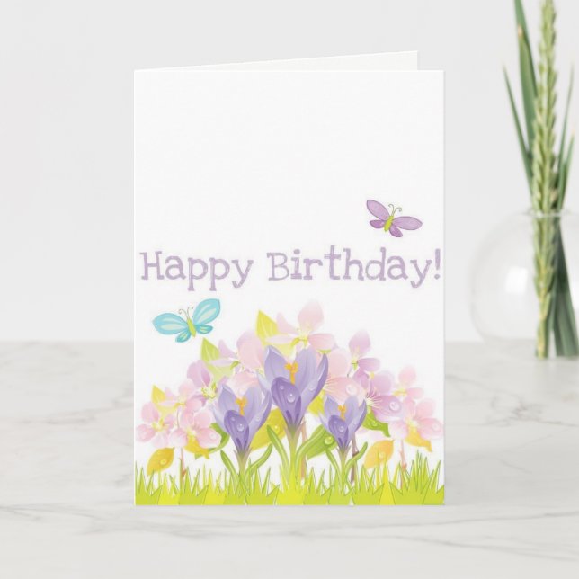 Butterfly Happy Birthday Card Karte (Vorderseite)