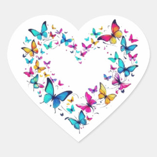 Butterfly Heart Aesthetic Sticke Herz-Aufkleber