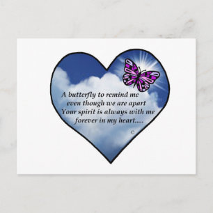 Butterfly Heart Gedicht Postkarte