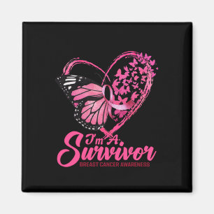 Butterfly Heart I'm A Survivor Breast Cancer Aware Magnet