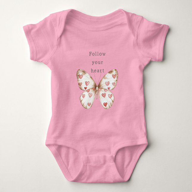 Butterfly Hearts Baby Strampler (Vorderseite)