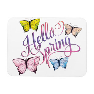 Butterfly Hello Spring Magnet