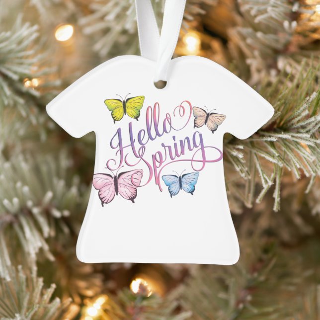 Butterfly Hello Spring Ornament (Baum)