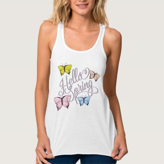 Butterfly Hello Spring Tank Top (Vorderseite)